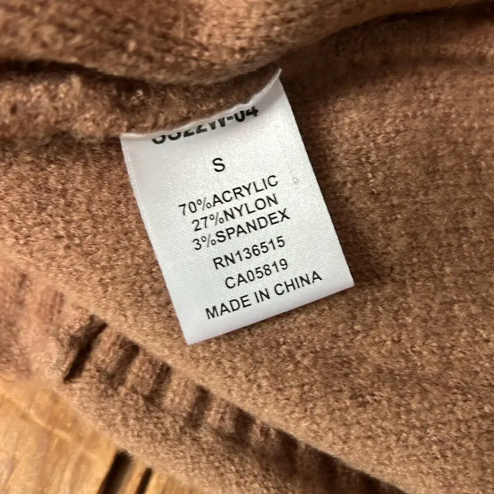 Women’s Revolve  Sweater Stitches and Stripes crew neck brown NWT new size med